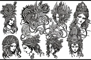 ancient goddess tattoo idea