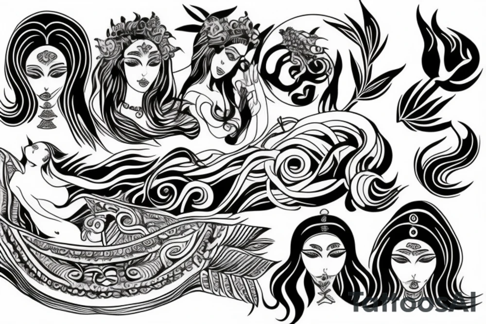 ancient goddess tattoo idea
