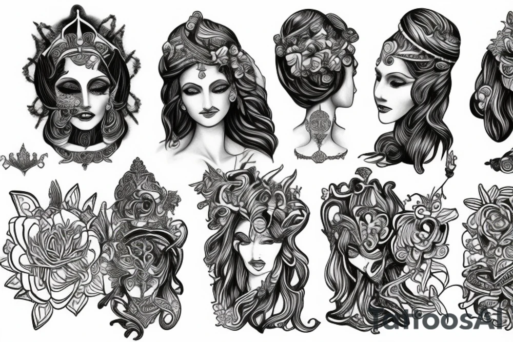 ancient goddess tattoo idea