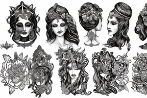 ancient goddess tattoo idea