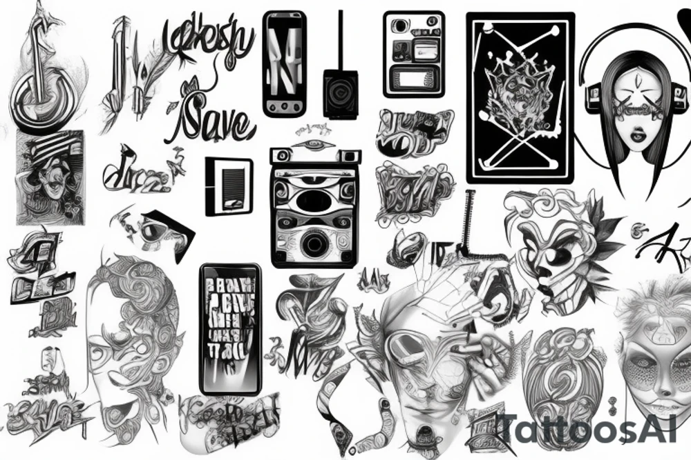 trap music lover tattoo idea