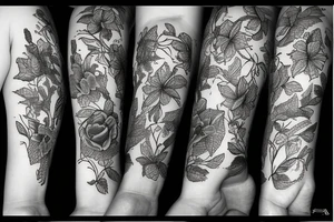 Flowers with lizzard tattoo idea
