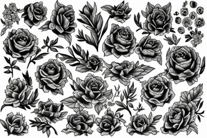 Flowers with lizzard tattoo idea