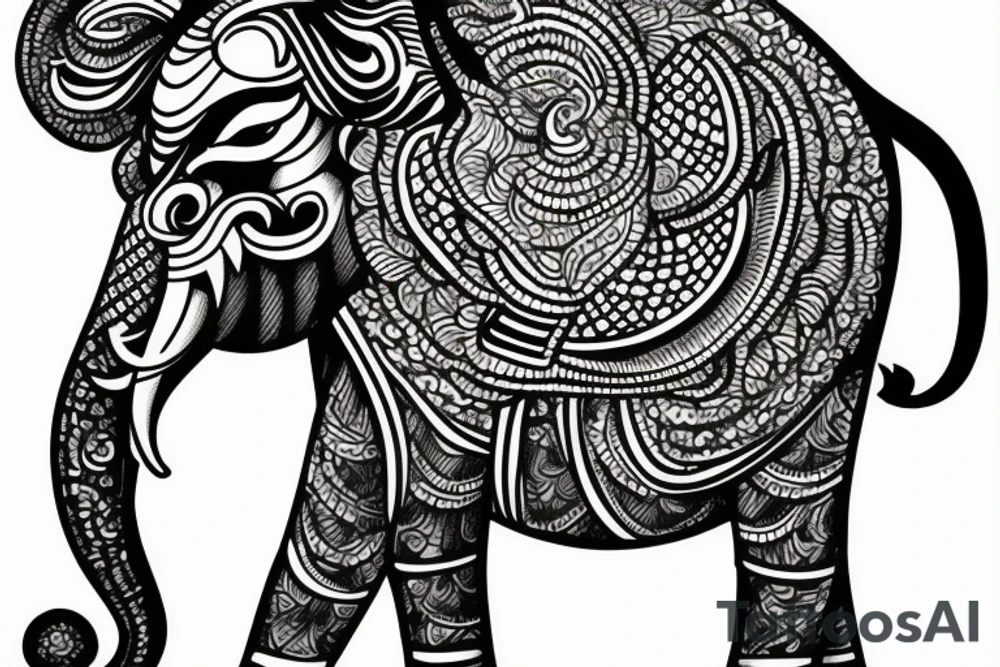 elephant, kerala, kathakali tattoo idea