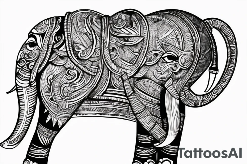 elephant front, kerala, kathakali, theyam tattoo idea