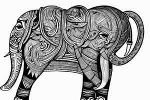 elephant front, kerala, kathakali, theyam tattoo idea