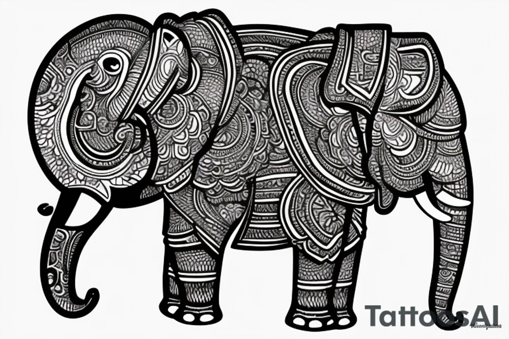 elephant front, kathakali tattoo idea