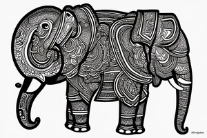 elephant front, kathakali tattoo idea