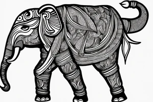 elephant front, kathakali tattoo idea