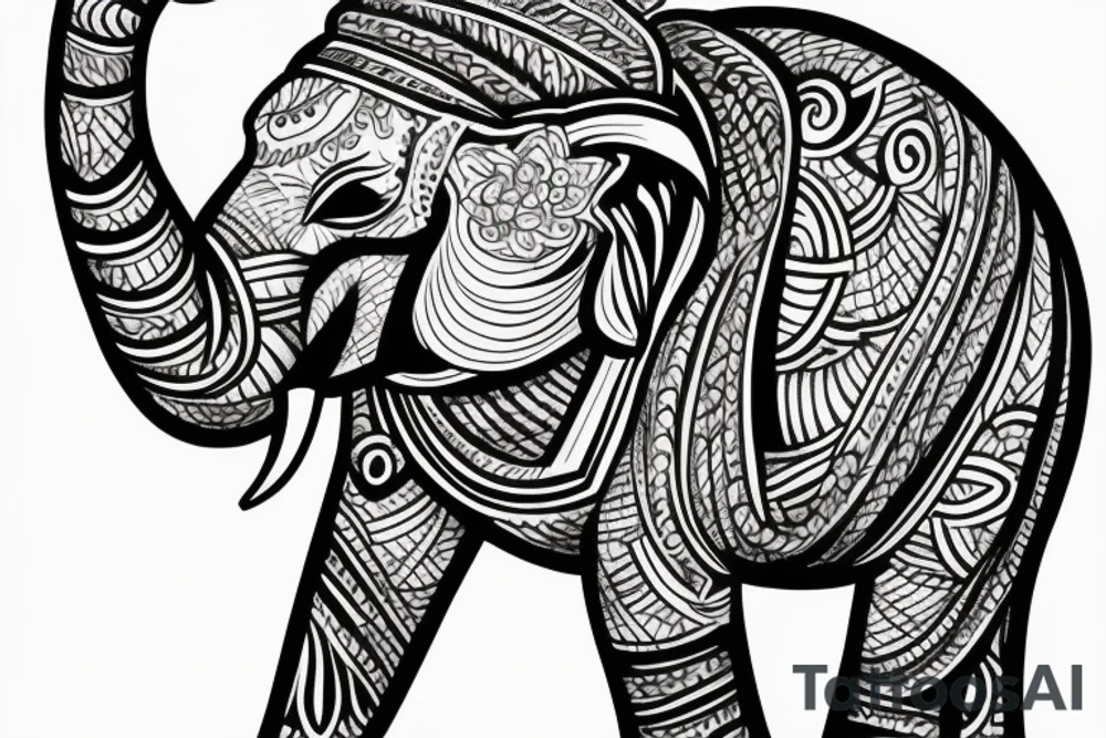 elephant front, kathakali tattoo idea