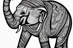 elephant front, kathakali tattoo idea