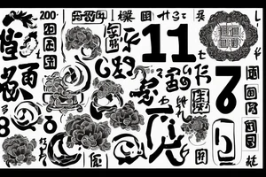 A doorway with the number 16 on it in a chinese theme tattoo idea