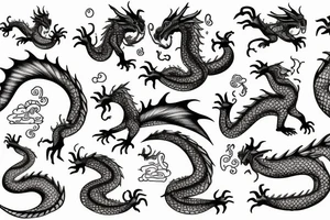 A house with a dragon floating out of it tattoo idea