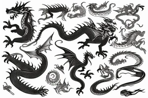 A house with a dragon floating out of it tattoo idea