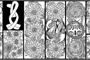 tattoo for late grandmother with sun and 
chrysanthemum and the date 06.07.1955 and infinity sign tattoo idea