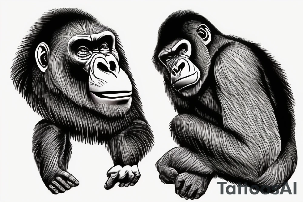 gorilla, new yourk, king tattoo idea