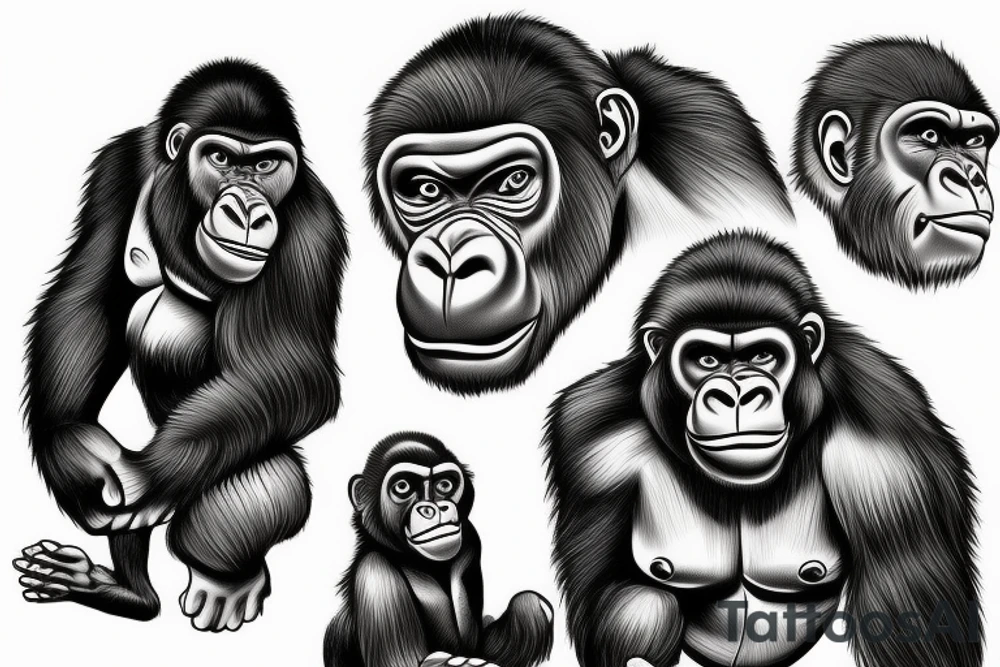 gorilla, new yourk, king tattoo idea