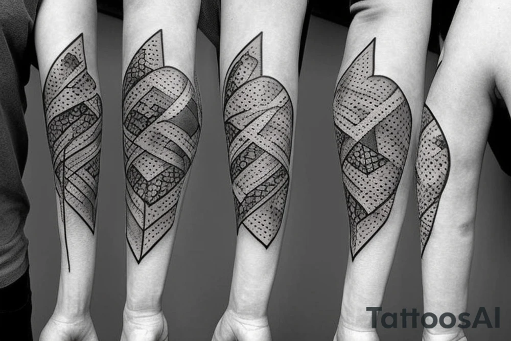 three swords stab heart tattoo idea