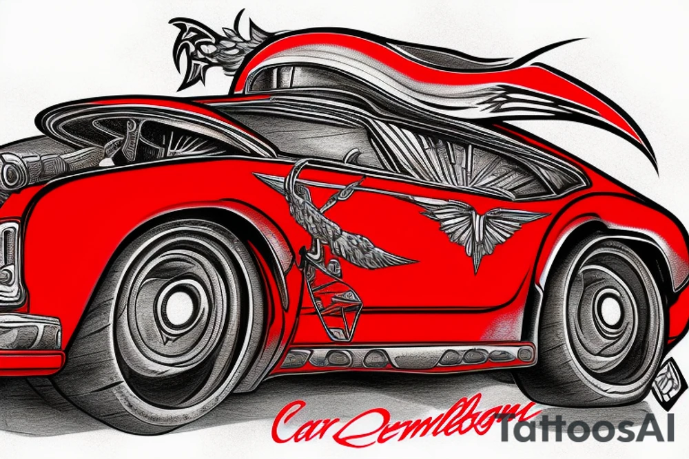Red eagle car from Carmageddon tattoo idea