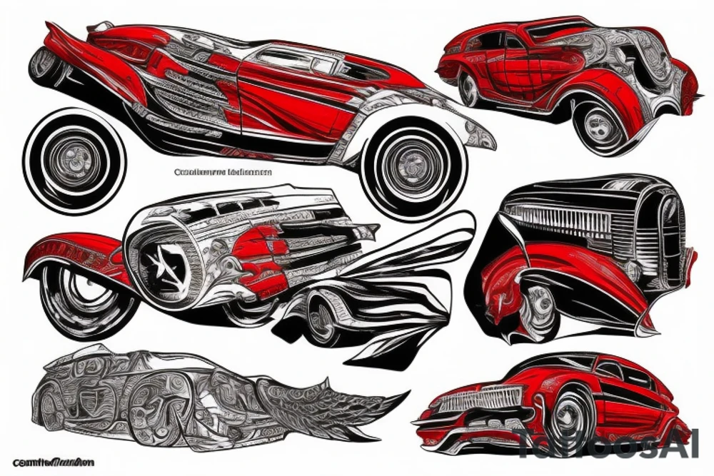 Red eagle car from Carmageddon tattoo idea