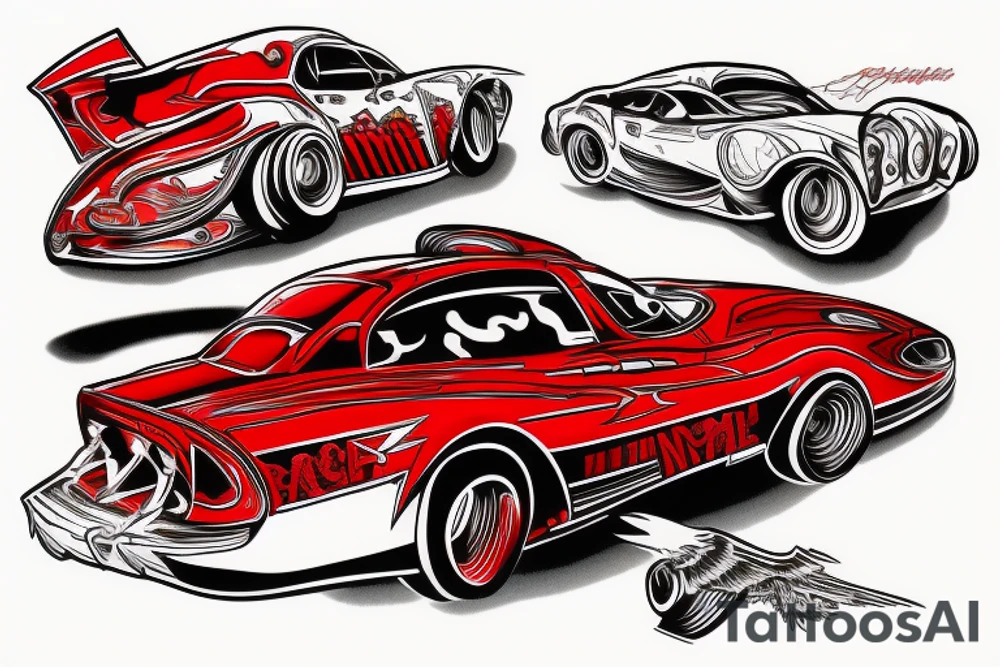 Red eagle car from Carmageddon videogame tattoo idea