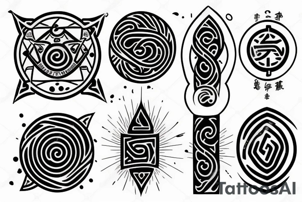 The water bending element symbol tattoo idea