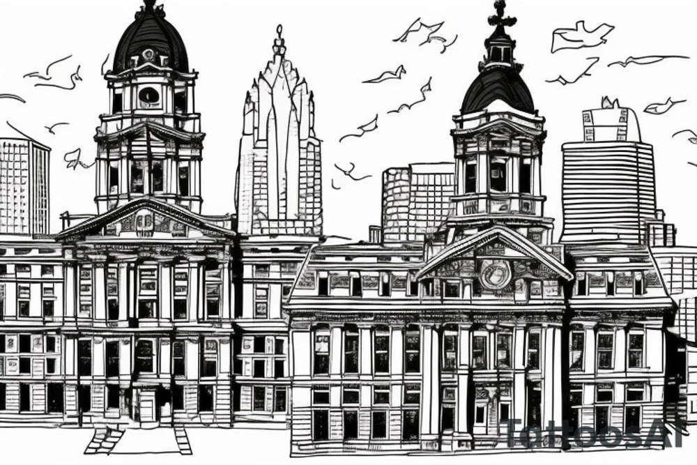 Philadelphia City hall. Viewpoint from south broad street. tattoo idea