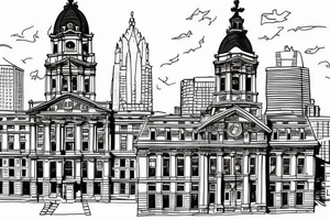 Philadelphia City hall. Viewpoint from south broad street. tattoo idea