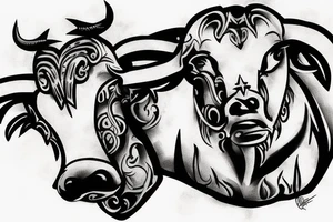 Roman fighting bull tattoo idea