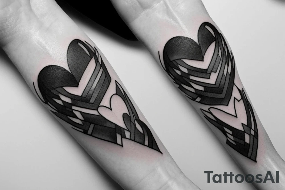 Three swords stabbing heart tattoo idea