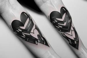 Three swords stabbing heart tattoo idea