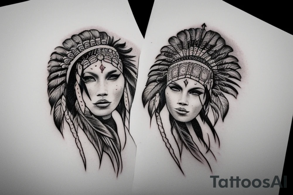 Red indian girl tattoo tattoo idea