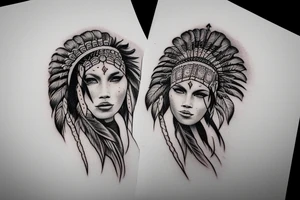 Red indian girl tattoo tattoo idea
