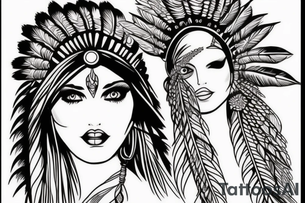 Red indian girl tattoo tattoo idea
