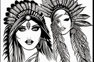 Red indian girl tattoo tattoo idea