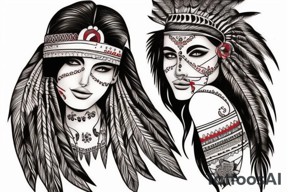 Red indian girl tattoo tattoo idea