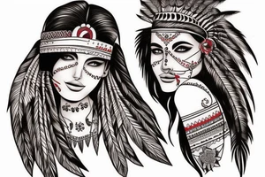 Red indian girl tattoo tattoo idea