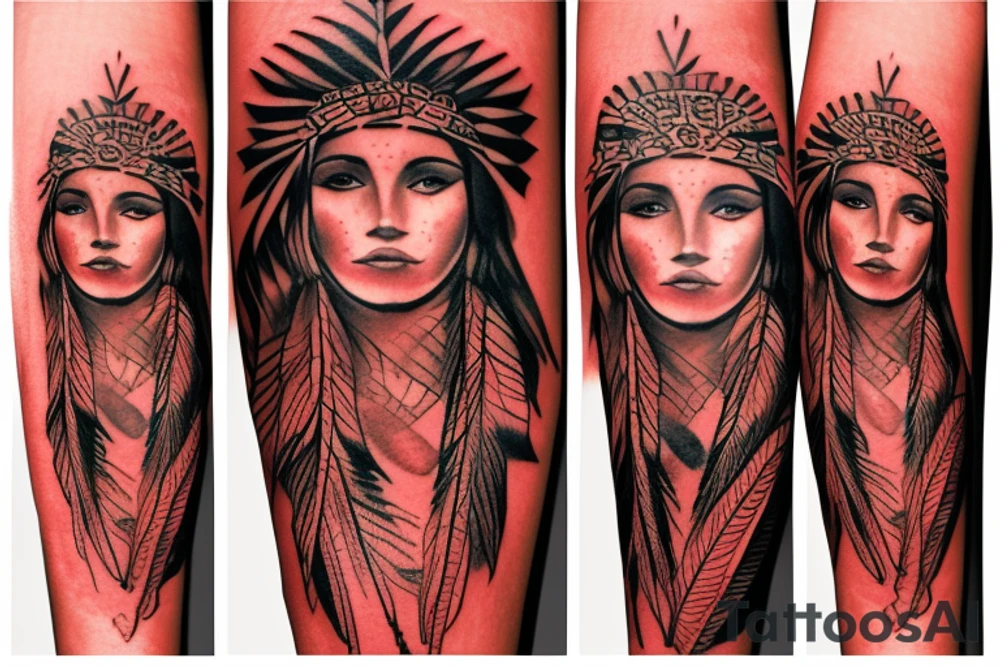 Red indian girl tattoo tattoo idea