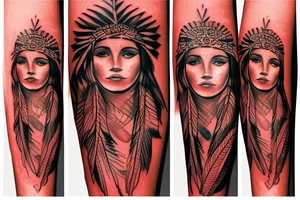 Red indian girl tattoo tattoo idea