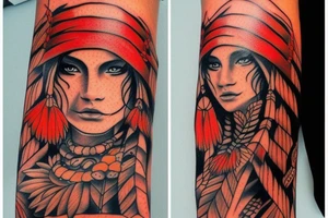 Red indian girl tattoo tattoo idea