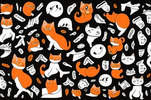 An orange cat wearing a tuxedo and performing a dance move tattoo idea