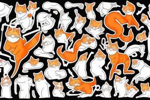 An orange cat wearing a tuxedo and performing a dance move tattoo idea