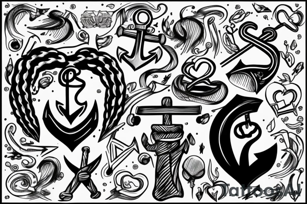 Real heart, anchor tattoo idea