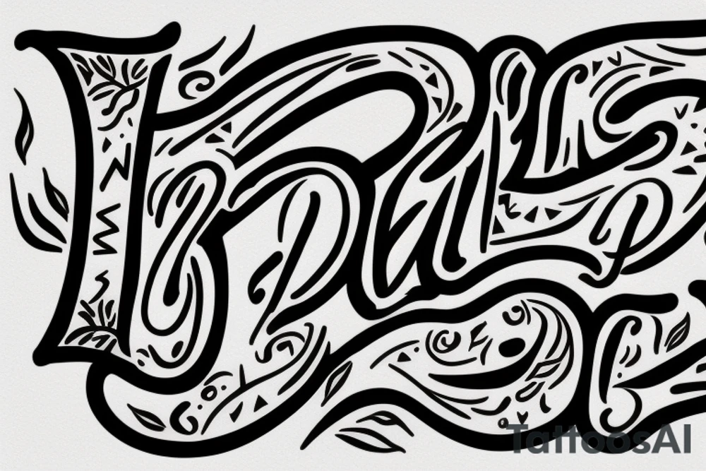"zeel" name is written in handwriting tattoo idea