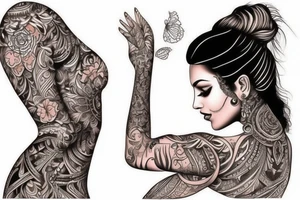 Beautiful slim Indian girl tattoo idea