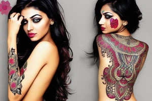 Beautiful slim Indian girl tattoo idea