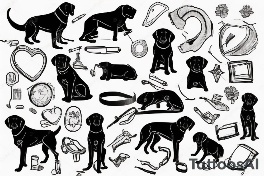Black labrador with a collar tattoo idea
