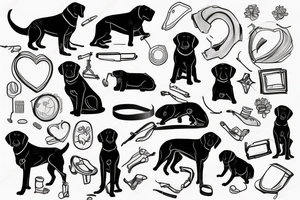 Black labrador with a collar tattoo idea