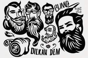 Bearded man smoking a joint tattoo idea