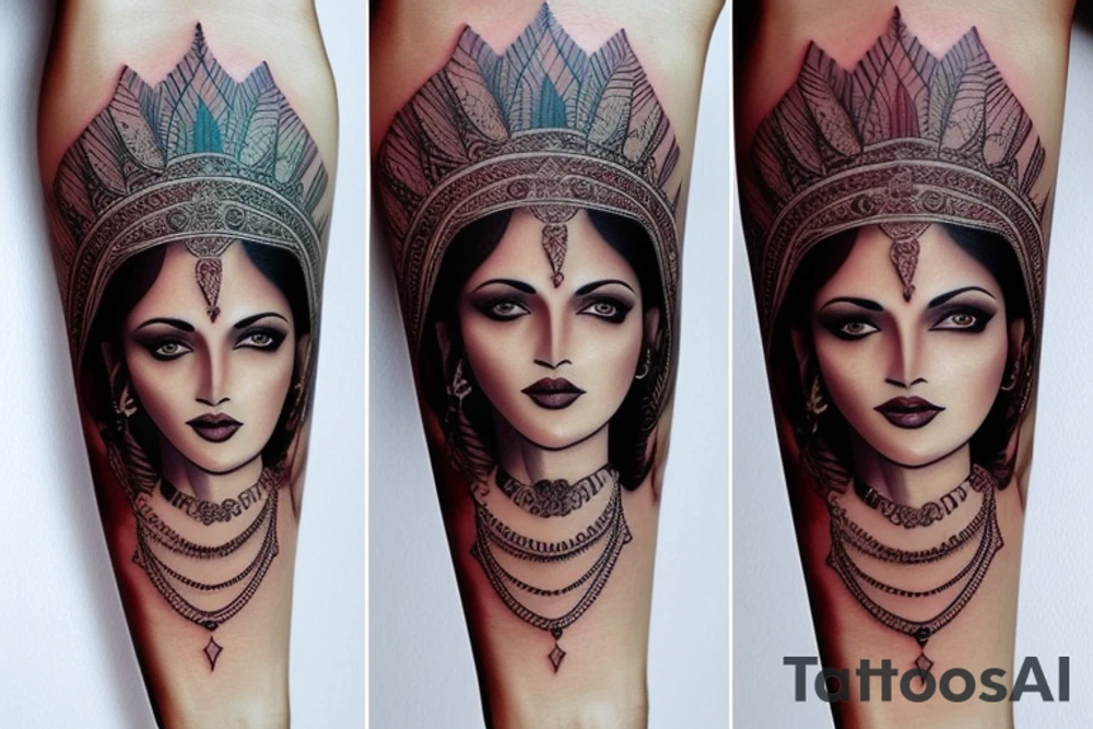 Beautiful slim Indian girl tattoo idea